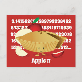 Pi Day Apple Pie Cartoon Zeichennummern Postkarte