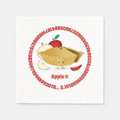Pi Day Apple Pie Cartoon Zeichennummern Serviette (Vorderseite)