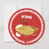 Pi Day Apple Pie Party Red Math Holiday Einladung (Rückseite)