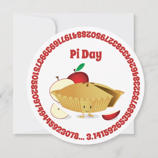 Pi Day Apple Pie Party Red White Mathe Urlaub Einladung (Rückseite)