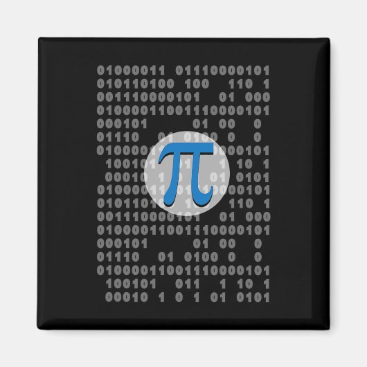 Pi Day Ascii Binärkode 3.14 Pi Symbol Mathematik N Magnet (Vorne)