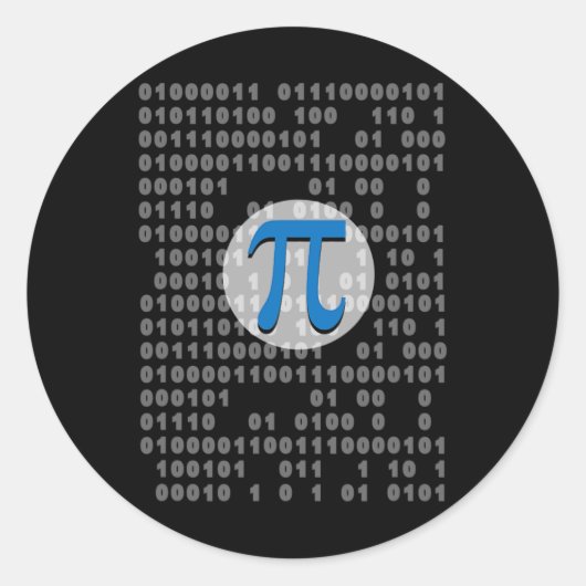 Pi Day Ascii Binärkode 3.14 Pi Symbol Mathematik N Runder Aufkleber (Vorderseite)