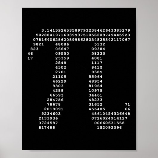 Pi Day Ascii Pi 3,14 Number Math Geek Poster (Vorne)