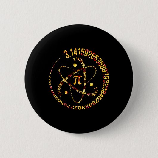 Pi Day Atom Pi 3.14 Science Math Lover Button (Vorderseite)