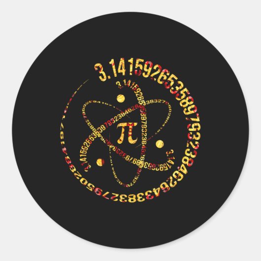 Pi Day Atom Pi 3.14 Science Math Lover Runder Aufkleber (Vorderseite)