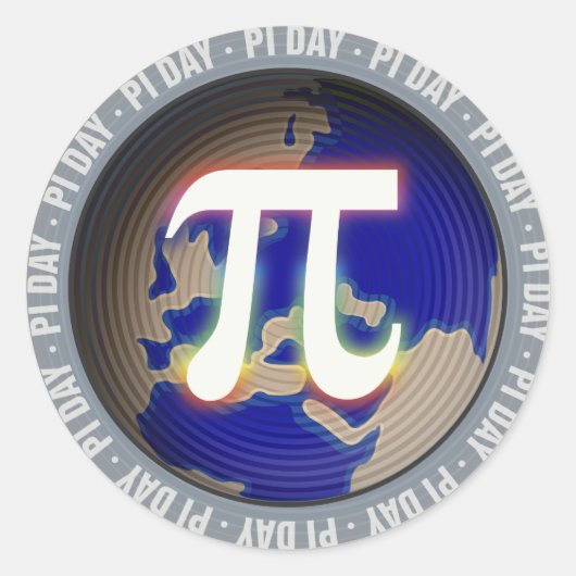 Pi Day auf Erden | Mathematik Runder Aufkleber (Vorderseite)