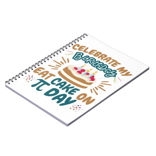 Pi Day Birthday Funny Ess Cake Notizblock (Linke Seite)