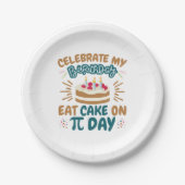 Pi Day Birthday Funny Ess Cake Pappteller (Vorderseite)