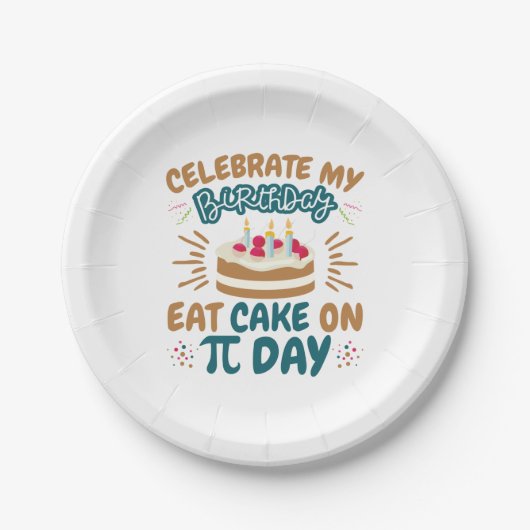 Pi Day Birthday Funny Ess Cake Pappteller (Vorderseite)