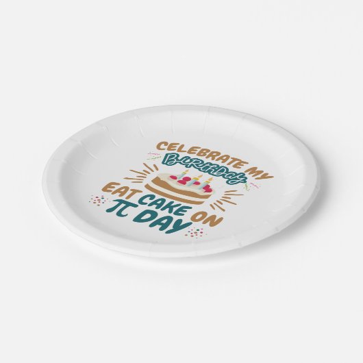 Pi Day Birthday Funny Ess Cake Pappteller (Schrägansicht)