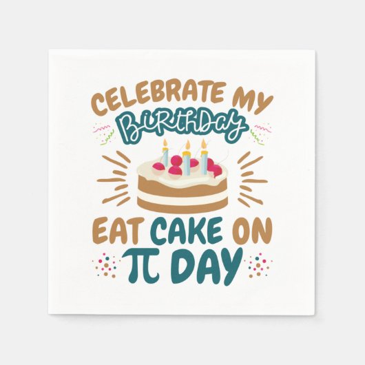 Pi Day Birthday Funny Ess Cake Serviette (Vorderseite)
