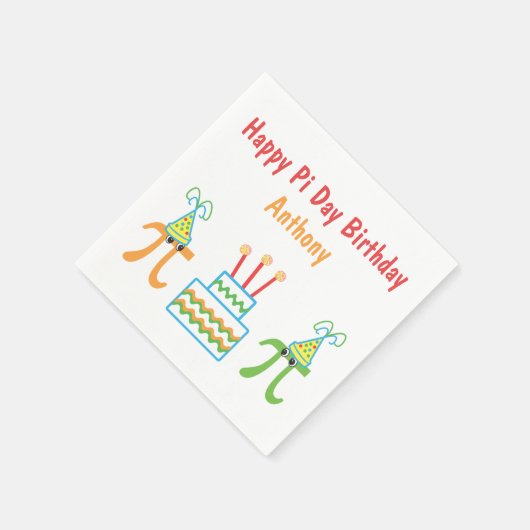 Pi Day Birthday Personalisiert Paper Napkins Serviette (Ecke)