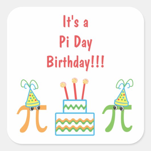 Pi Day Birthday Stickers (Vorderseite)