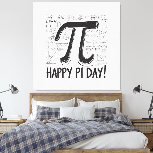 Pi Day Canvas Print - Stilvolle Mathe Art für Pi D Leinwanddruck (Insitu (Schlafzimmer))