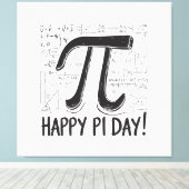 Pi Day Canvas Print - Stilvolle Mathe Art für Pi D Leinwanddruck (Insitu (Holzboden))
