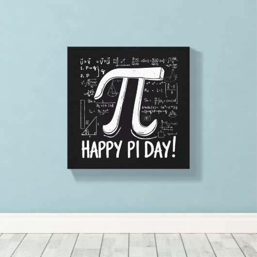 Pi Day Canvas Print - Stilvolle Mathe Art für Pi D Leinwanddruck (Insitu (Holzboden))