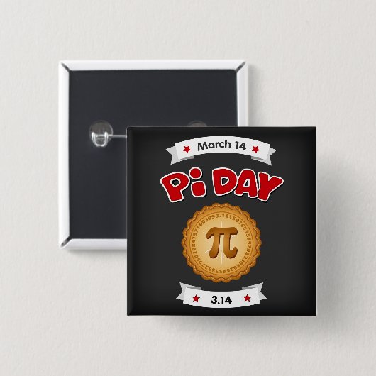 Pi Day Chalkboard, März 14, Button (Vorne & Hinten)