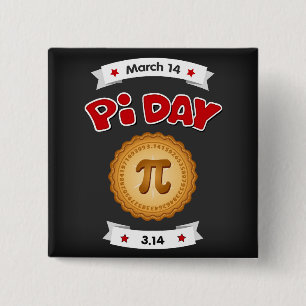 Pi Day Chalkboard, März 14, Button