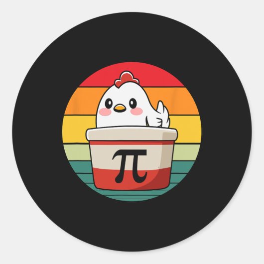Pi Day Chicken Pot Pie Mathe Lehrer Funny Runder Aufkleber (Vorderseite)