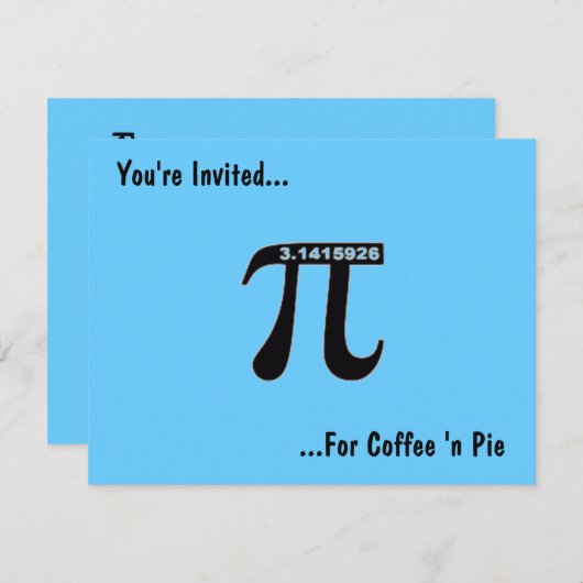 Pi-Day Coffee & Pi Einladung ~ Anpassen (Vorne/Hinten)