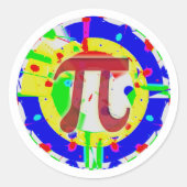 Pi Day Colors Runder Aufkleber (Vorderseite)