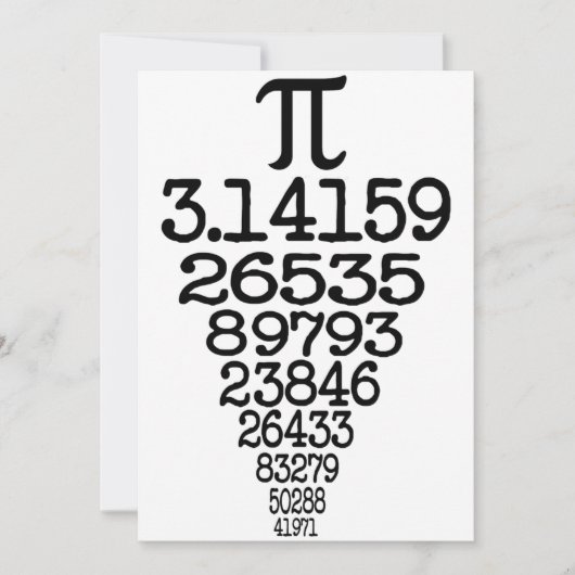 Pi Day ergänzt 3.14 Einladung (Vorderseite)