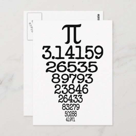 Pi Day ergänzt 3.14 Postkarte (Vorne/Hinten)