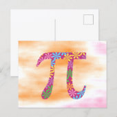 Pi Day Floral Spring Pi Symbol Postkarte (Vorne/Hinten)
