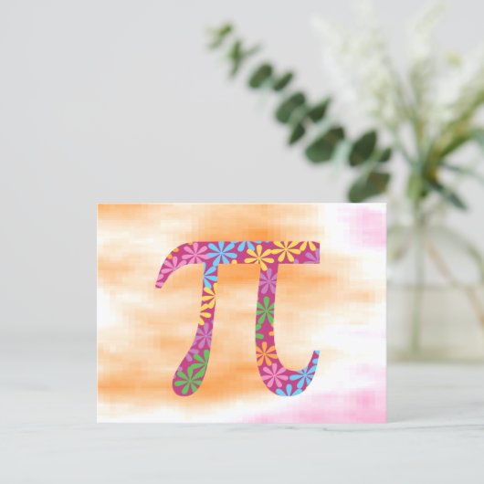 Pi Day Floral Spring Pi Symbol Postkarte (Stehend Vorderseite)