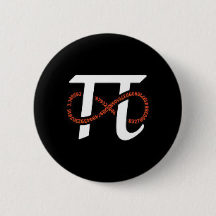 Pi Day Funny Infinity Numbers Geek Nerd Math Lover Button
