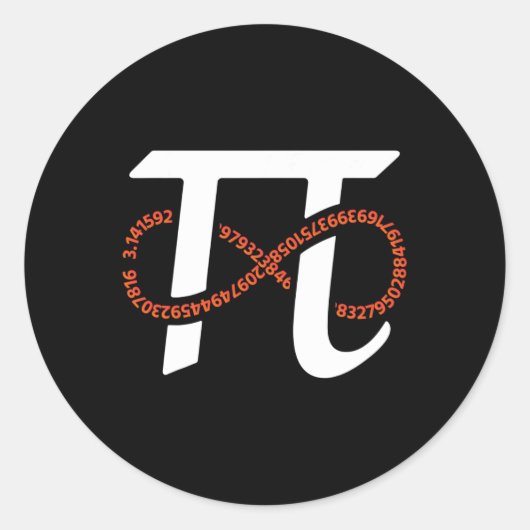 Pi Day Funny Infinity Numbers Geek Nerd Math Lover Runder Aufkleber (Vorderseite)