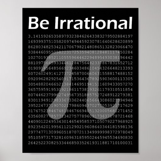 Pi Day Funny Pi T-Shirt Mathematik Nerd Irrational Poster (Vorne)