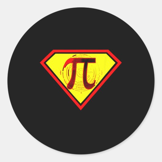 Pi Day Funny Superherum Kostüm Runder Aufkleber (Vorderseite)