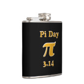 Pi Day Gold auf schwarz Flachmann (Rechts)