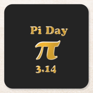 Pi Day Gold auf schwarz Rechteckiger Pappuntersetzer