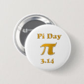 Pi Day Gold auf Weiß Button (Vorne & Hinten)
