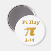 Pi Day Gold auf Weiß Magnet (Vorderseite/Rückseite)
