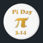 Pi Day Gold auf Weiß Magnet<br><div class="desc">Der griechische Buchstabe PI, eine wichtige Konstante in der Mathematik, in einem schönen goldenen Ton auf schwarz-weißem Hintergrund dargestellt. Perfektes Geschenk für Mathematiker, Lehrer, Ingenieur oder Bruderschaft. Beachten Sie, dass Sie bei vielen Produkten die Möglichkeit haben, die Größe des Pi-Symbols und die Farbe des gedruckten Hintergrunds mit der angepassten Funktion...</div>