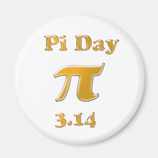 Pi Day Gold auf Weiß Magnet (Vorne)