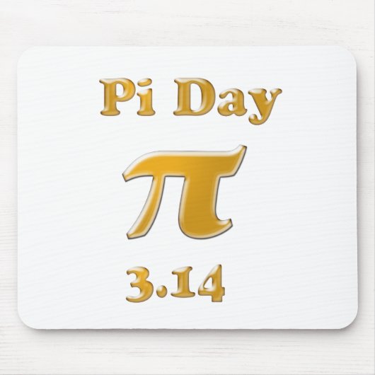 Pi Day Gold auf Weiß Mousepad (Vorne)