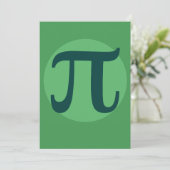 Pi Day Green Einladung (Stehend Vorderseite)