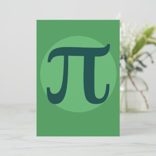 Pi Day Green Einladung (Stehend Vorderseite)