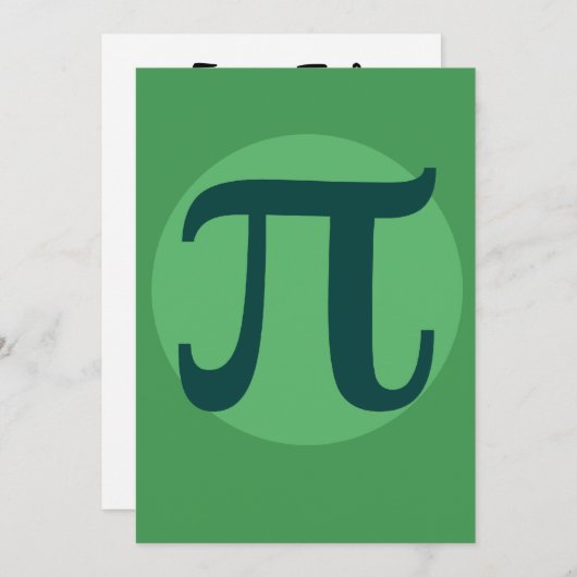 Pi Day Green Einladung (Vorne/Hinten)