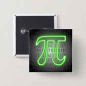 Pi Day Green Neon Button (Vorne & Hinten)