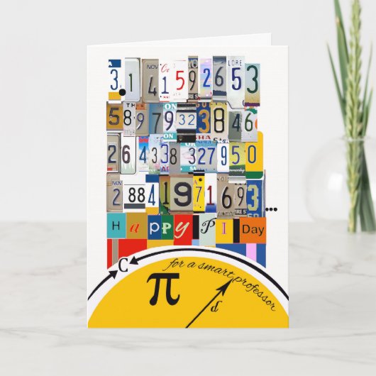 Pi Day Greetings for Professor, Number Crunching Karte (Vorderseite)