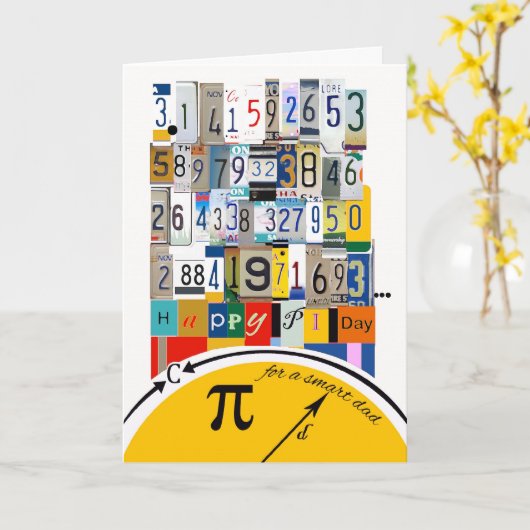 Pi Day Greetings for Vater, Crunching Numbers Karte (Gelbe Blume)