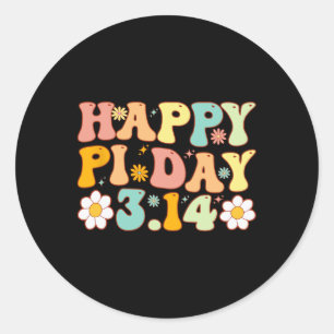 Pi Day Groovy Math Lover 3.14 Mathematiklehrer Män Runder Aufkleber