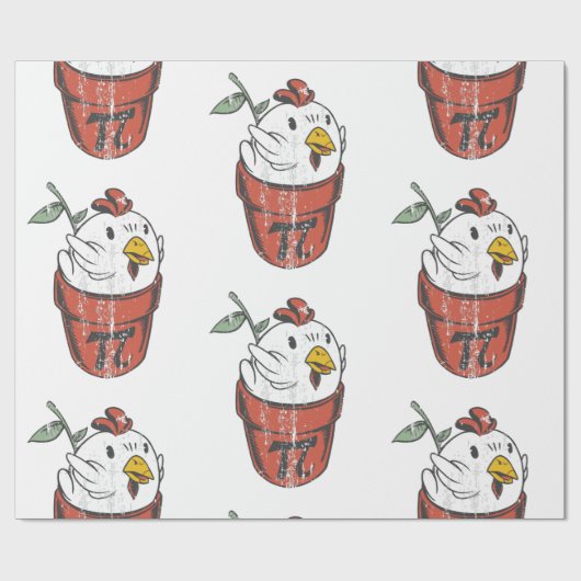 Pi-Day-Hühnerpuppe Geschenkpapier (Flach)