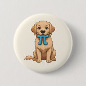 Pi-Day-Hund mit Pi-Symbol | Cute Pi Math Button (Vorderseite)