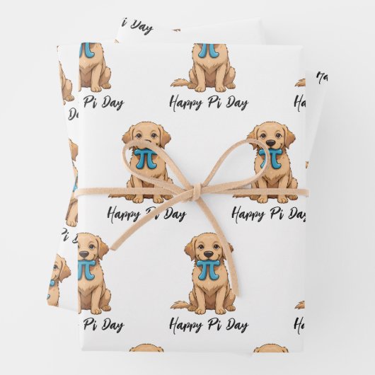 Pi Day Hund mit Pi Symbol | Happy Pi Day Geschenkpapier Set (Beispiel)